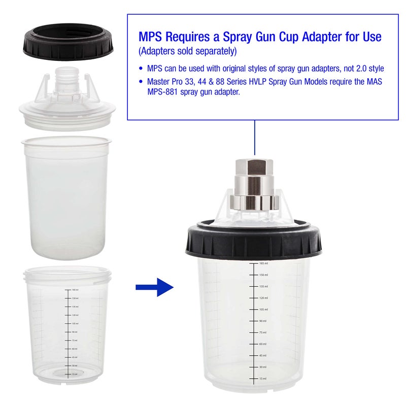 Master Airbrush Master Paint System MPS Disposable Paint Spray Gun Cup Liners and Lid System, 50 Pack Mini Size 6 Ounce (180ml) Kit - 50 Cup Liners, 50 Lids with Strainer - Image 3